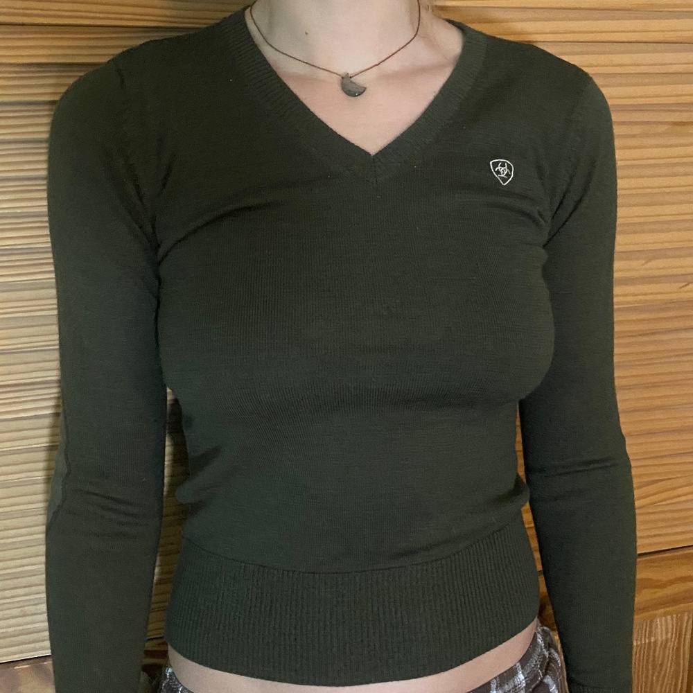 Ariat Green slim fit blouse